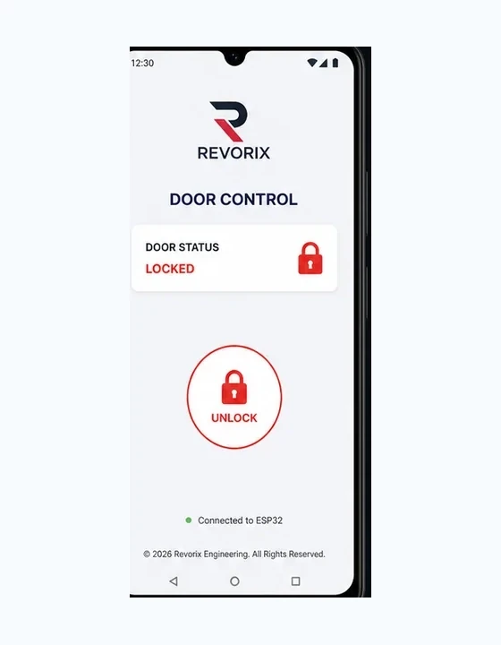 Revorix smart door lock app user interface