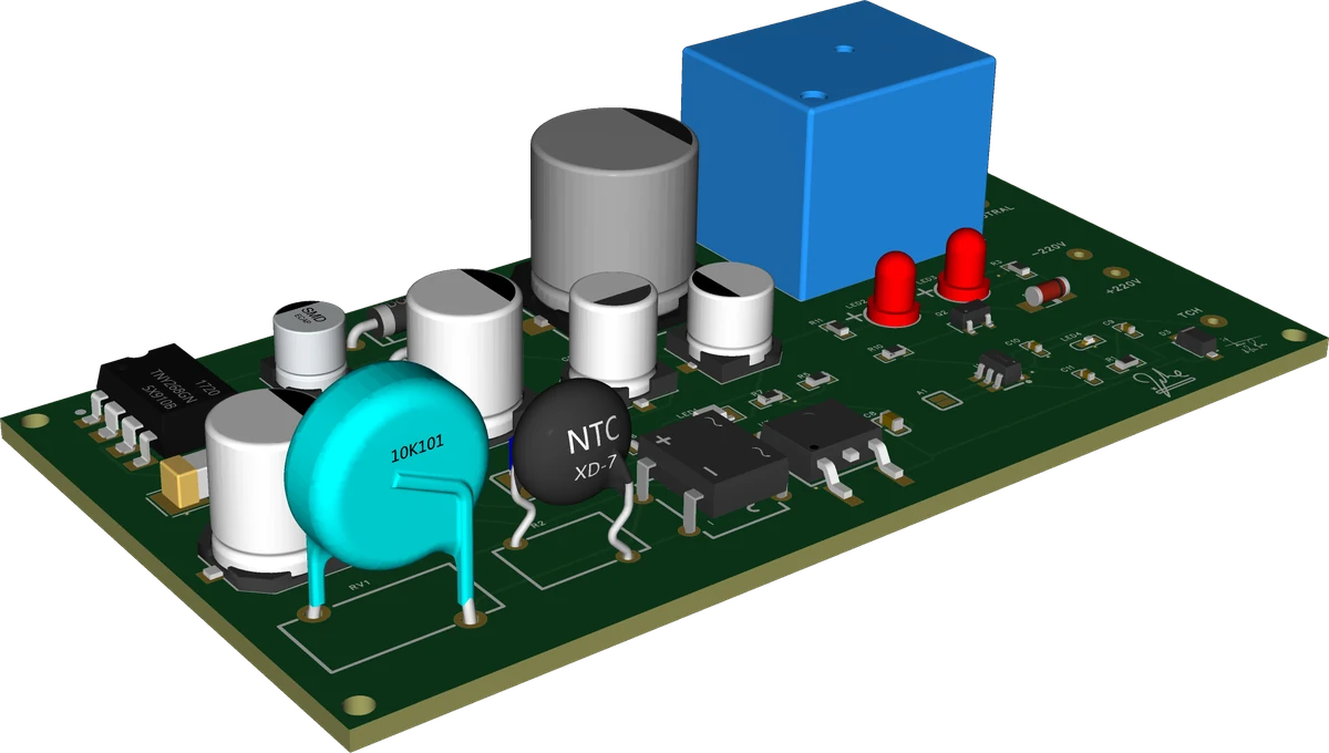Angled green product electronics PCB render