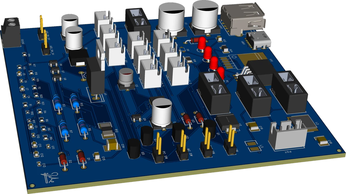 Large multi-interface PCB render developed by Revorix Engineering